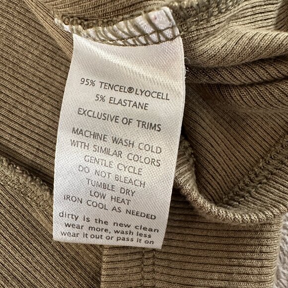 Toad & Co Olive Green Daisy Ribbed Fit and Flare Dress LARGE Short Sleeve - Picture 5 of 6